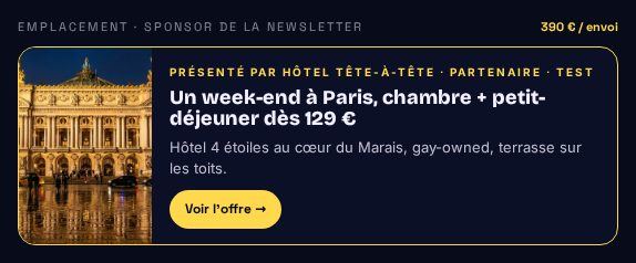 Emplacement 7 — Sponsor de la newsletter