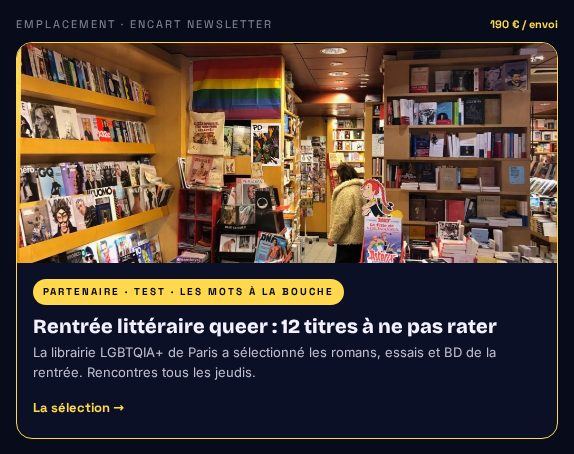 Emplacement 9 — Encart newsletter