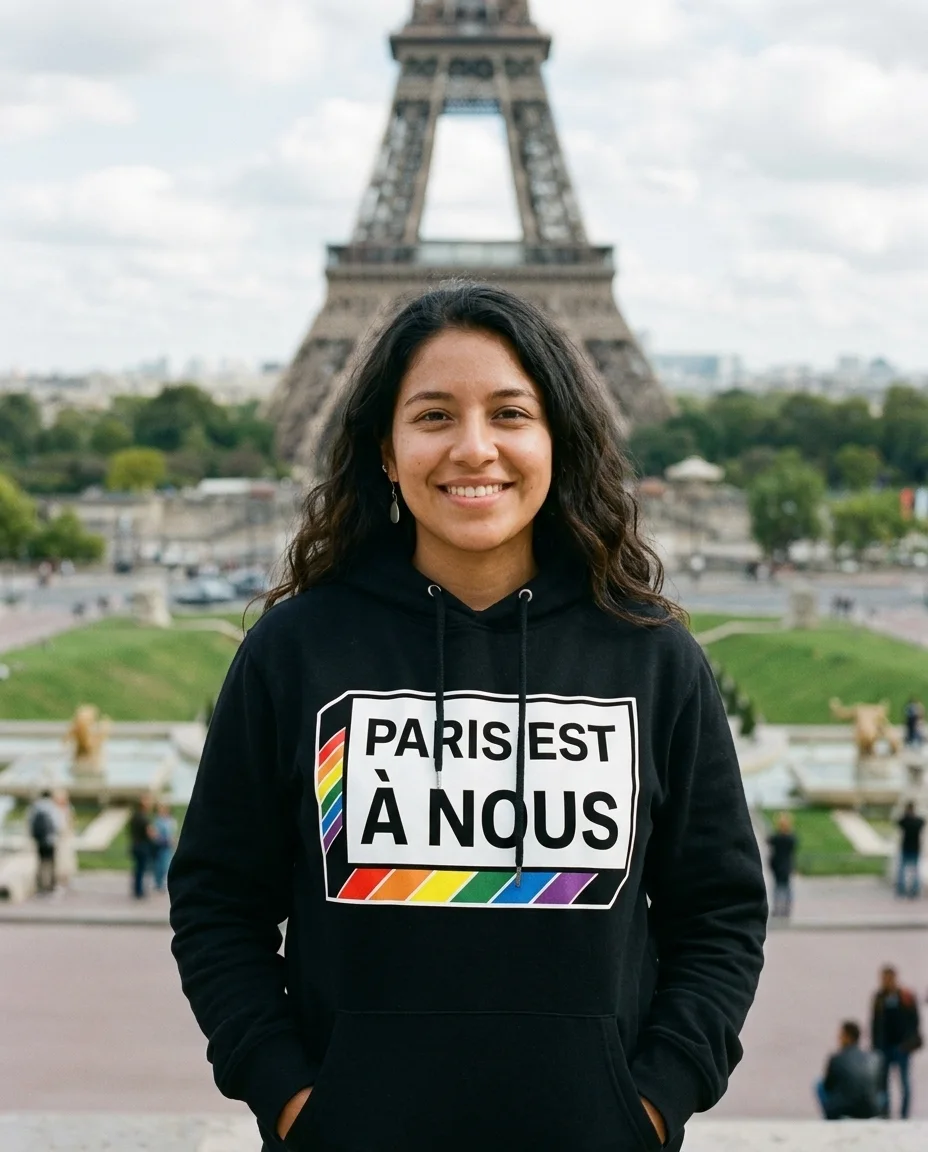 Sweat à capuche « Paris est à nous » — noir