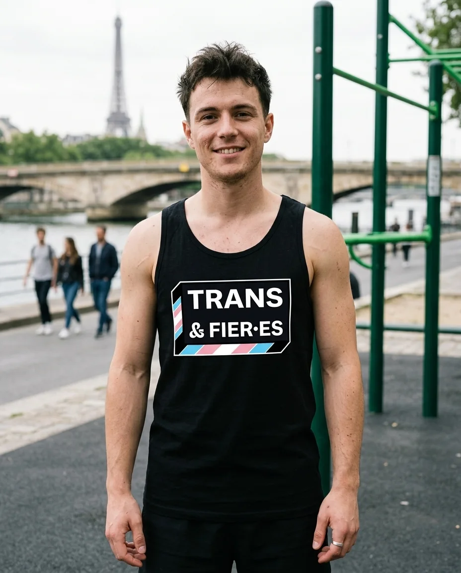 Débardeur « Trans & fier·es » — noir