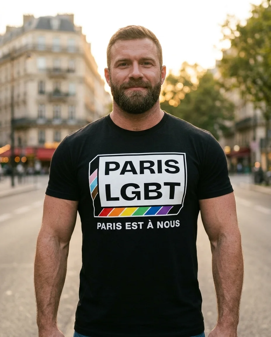 T-shirt « Paris LGBT » — noir