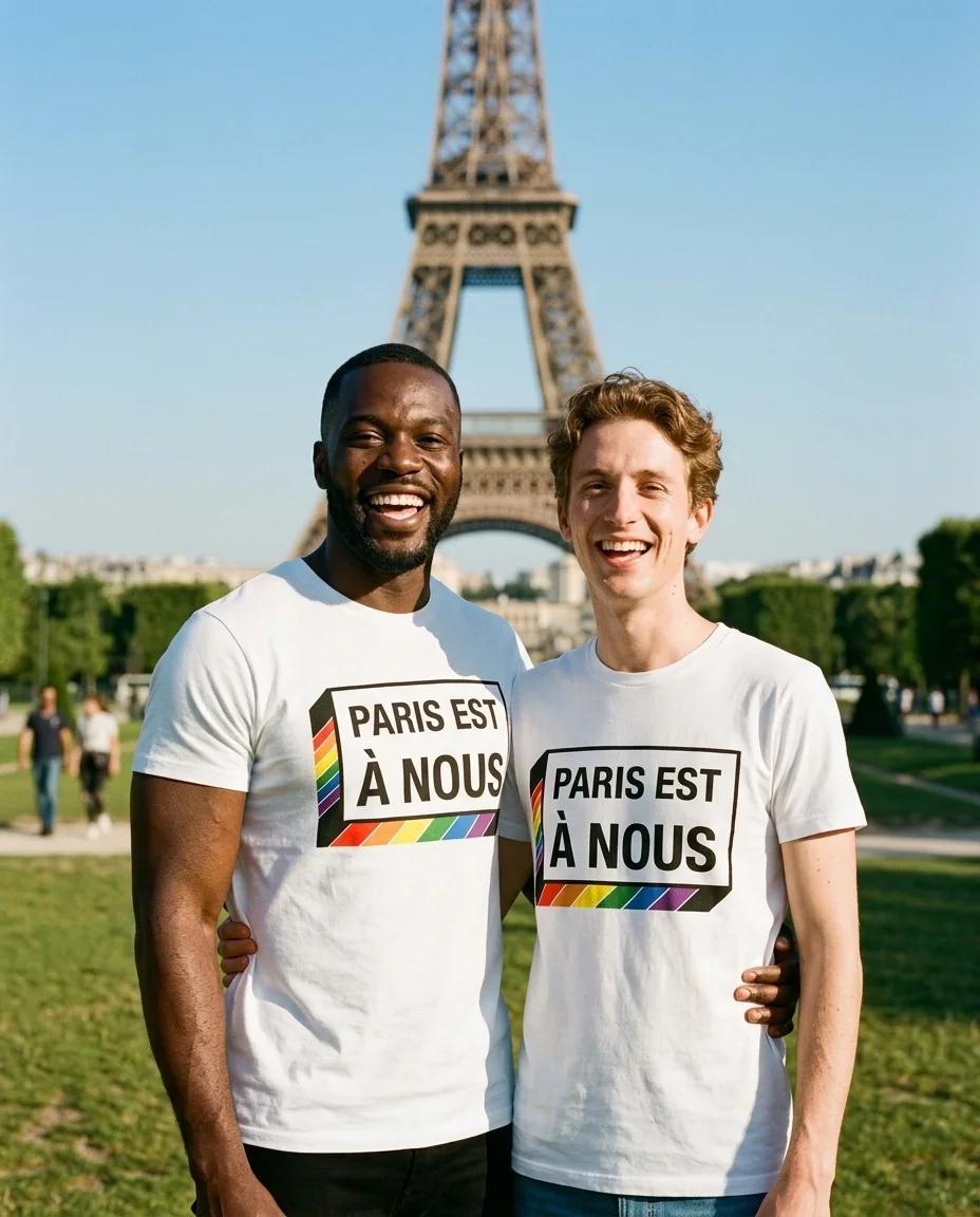 T-shirt « Paris est à nous » — blanc