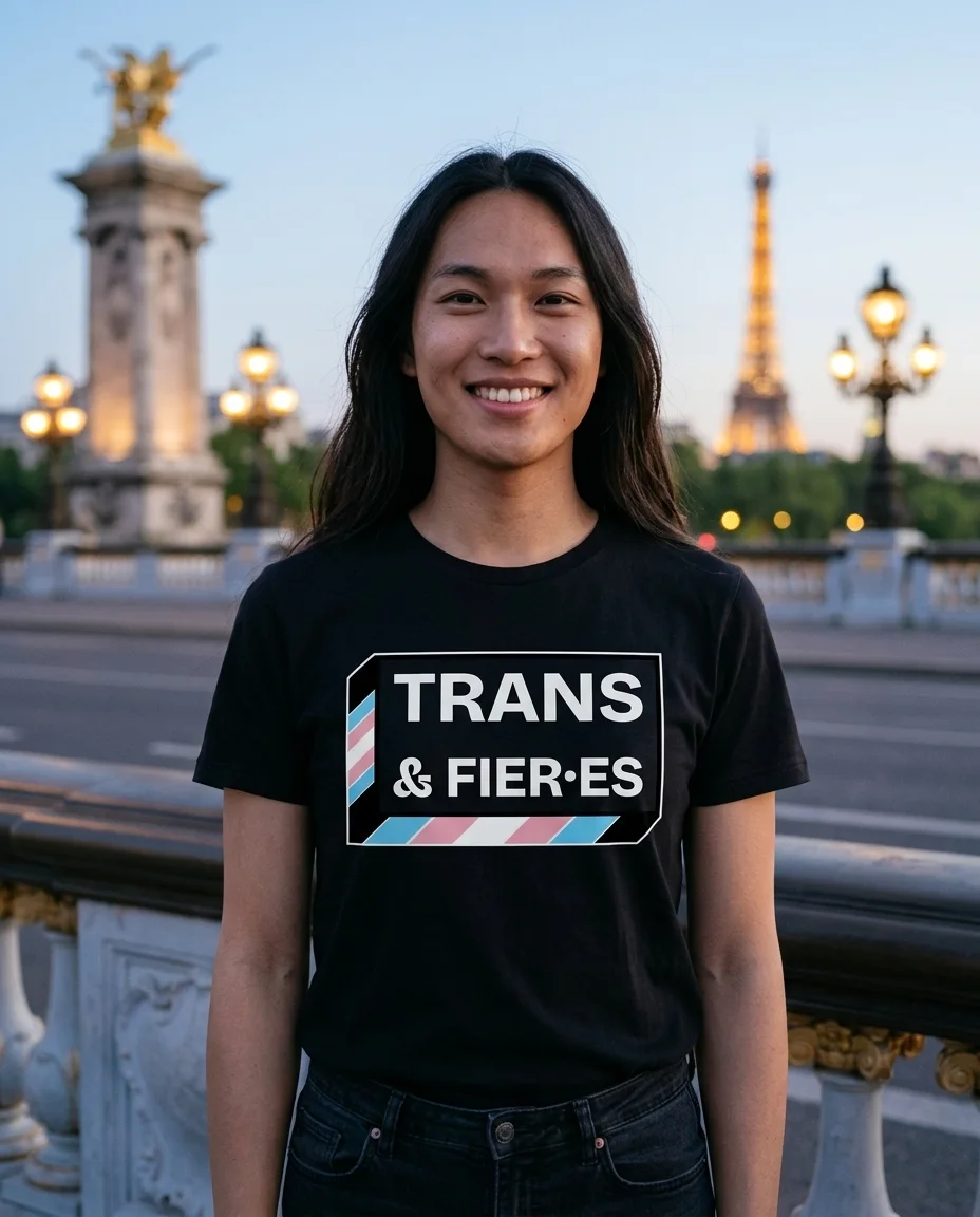 T-shirt « Trans & fier·es » — noir