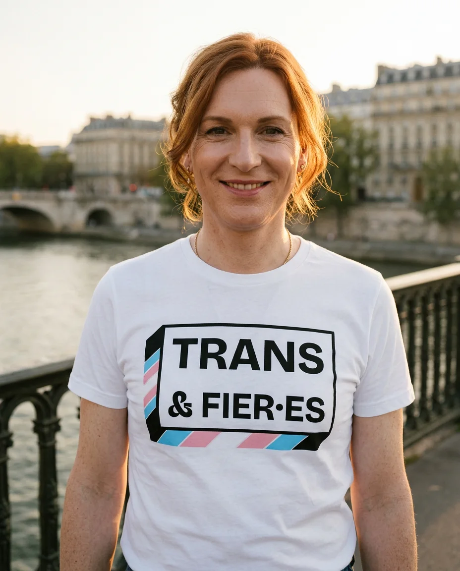 T-shirt « Trans & fier·es » — blanc
