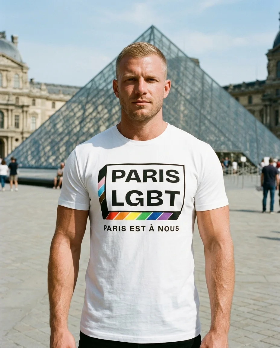 T-shirt « Paris LGBT » — blanc