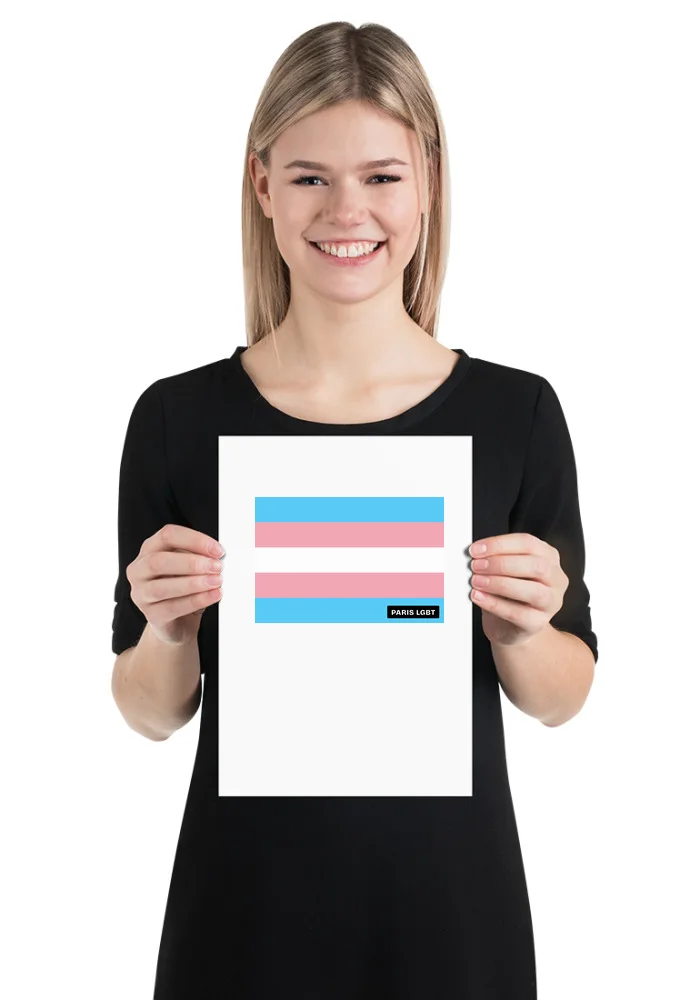 Affiche drapeau trans · Paris LGBT